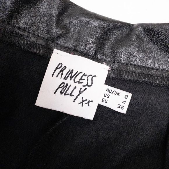 Princess Polly Encore Pants Vegan Leather Black Size 4 - Picture 3 of 10
